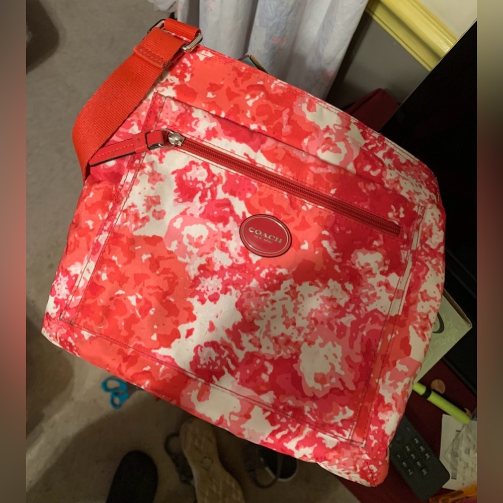 Coach Vibrant Red and Pink Crossbody Bag